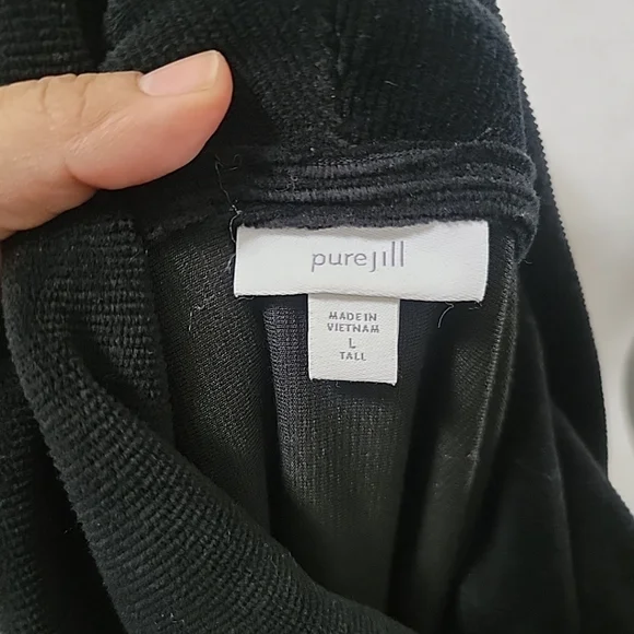 PureJill J.Jill Black Long Sleeve Corduroy Turtle Neck Sweater Dress Size Large - Picture 6 of 6